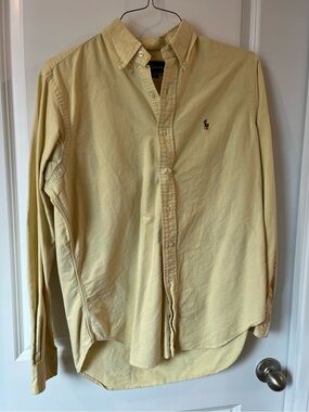Ralph Lauren Men’s Butter Yellow Classic Fit Collared Long Sleeve Button Down